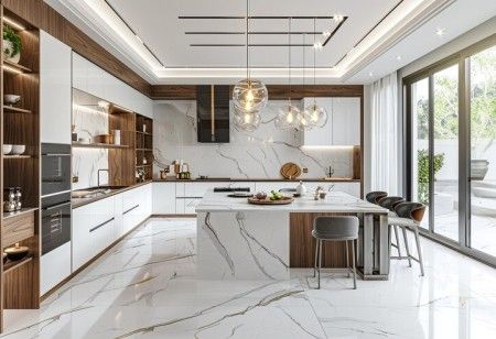 Kuche7 Unveils Exquisite White Island Kitchen Countertops Collection: Cosmos, Serenity, and Solitude